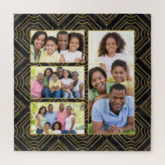 Puzzle El oro negro Art Deco añade tu Collage de fotos fa