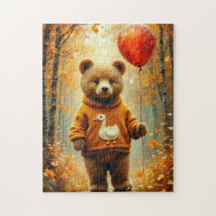 Puzzle El oso con el globo rojo