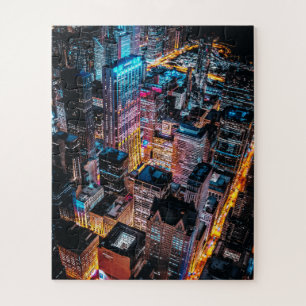 Puzzle El paisaje aéreo de noche
