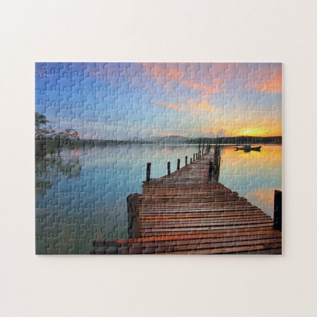 Puzzle El paisaje marino de enredos de madera en el color (Horizontal)