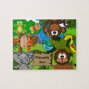 Puzzle El parque zoológico del niño personalizado