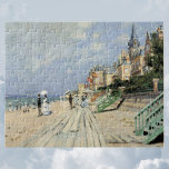 Puzzle El paseo marítimo de Trouville por Claude Monet<br><div class="desc">El Boardwalk at Trouville (1870) de Claude Monet es un bonito cuadro de arte impresionista de época que presenta una playa en una localidad costera de Normandía, Francia, en un hermoso día soleado. Sobre el artista: Claude Monet (1840-1926) fue fundador del movimiento de pintura impresionista francés, donde la mayoría de...</div>