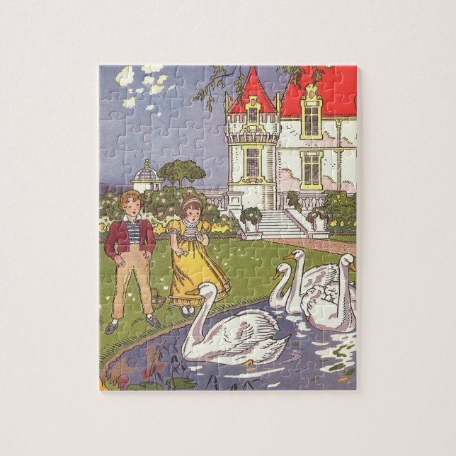 Puzzle El Patito Feo, Cuento de Hadas Clásico por Hauman (Vertical)