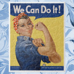 Puzzle El patriótico vintage Rosie the Riveter, ¡Podemos<br><div class="desc">Diseño de patriotismo de ilustracion vintage con una dama que desde entonces se ha hecho conocida como Rosie the Riveter. "¡Podemos hacerlo!" es un poster estadounidense en tiempos de guerra de la Segunda Guerra Mundial que presenta una imagen inspiradora para aumentar la moral de las trabajadoras.</div>