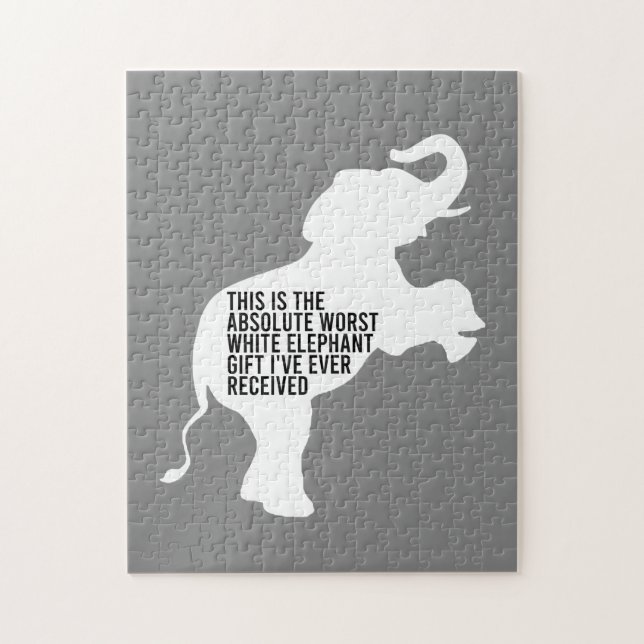 Puzzle El peor regalo para elefantes blancos es divertido (Vertical)