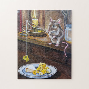 Puzzle El pequeño pescador con caña pintura de Alfred Fox