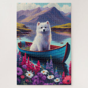 Puzzle El perro esquimal estadounidense en Paddle: una av