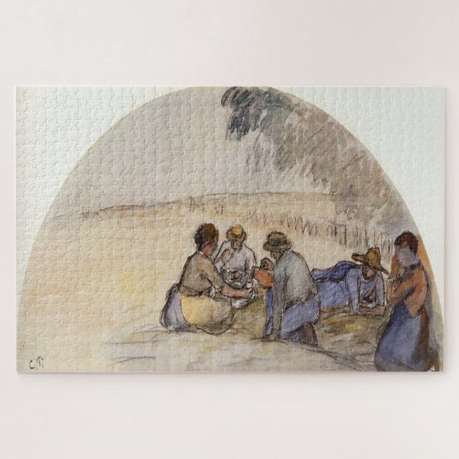 Puzzle El picnic (1891) de Camille Pissarro (Horizontal)