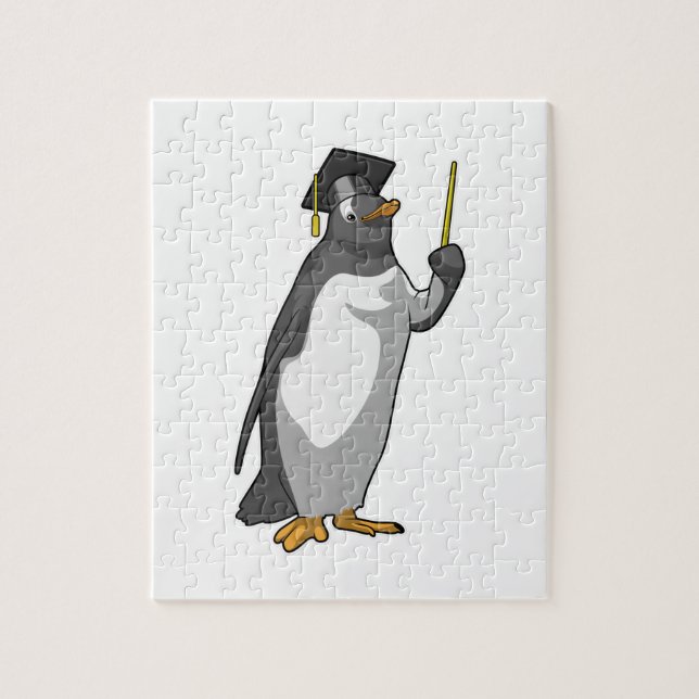 Puzzle El pingüino como profesor con puntero (Vertical)