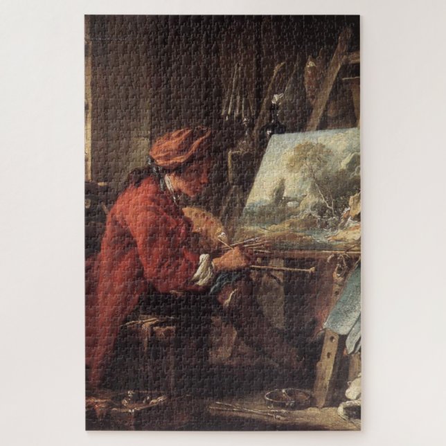 Puzzle El pintor en su estudio (por François Boucher) (Vertical)