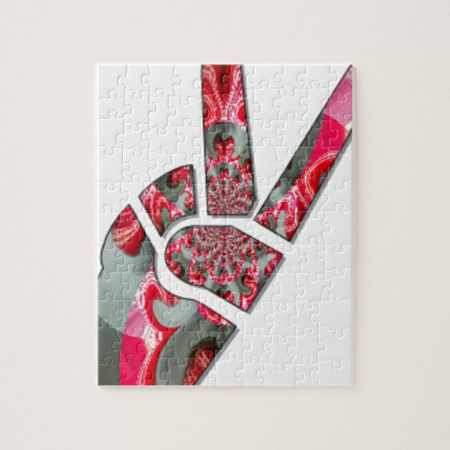 Puzzle El poder en la palma: El saludo de los dos dedos (Vertical)