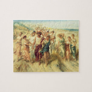 Puzzle El poeta Anacreon (570-485 A.C.) con sus musas,