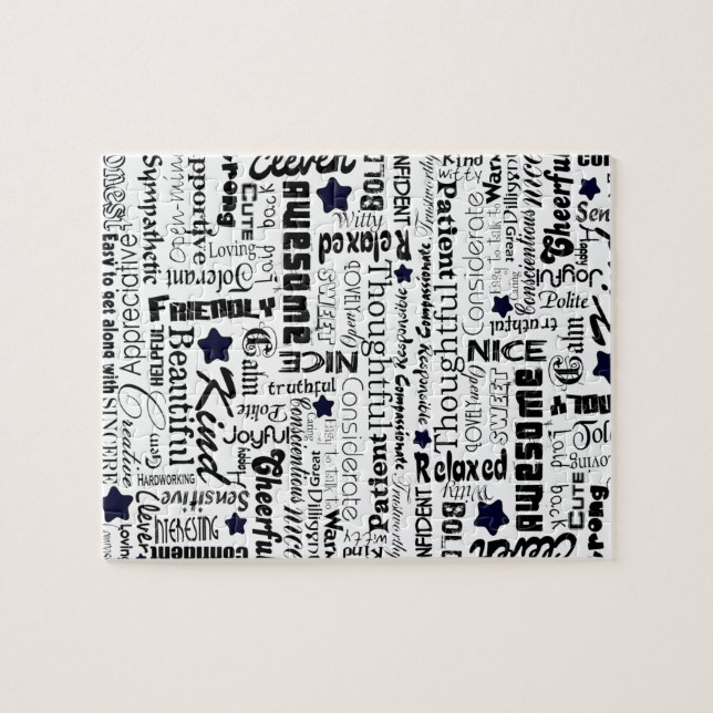 Puzzle El positivo redacta tipografía (Horizontal)