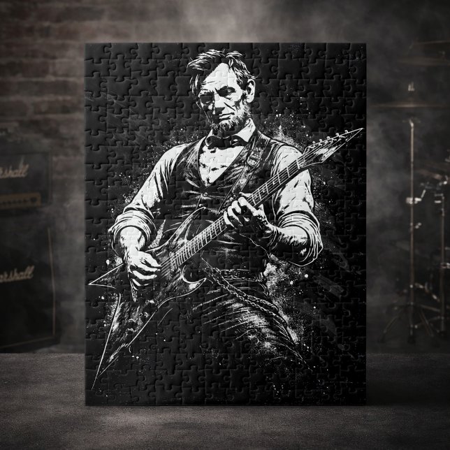 Puzzle El presidente Abraham Lincoln tocando la guitarra (Subido por el creador)
