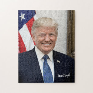 Puzzle El presidente Donald Trump con su firma