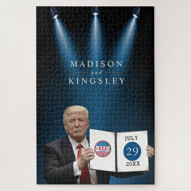 Puzzle El presidente Trump 🇺 🇸 ✨ Personalizado Boda pat (Vertical)