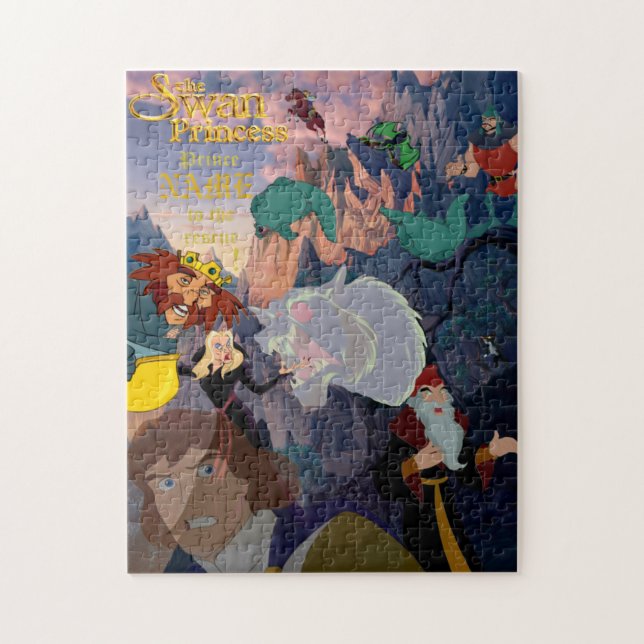 Puzzle El príncipe Derek y malvados personalizó (Vertical)