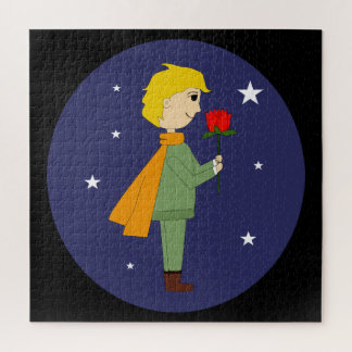Puzzle El principito admirando su rosa