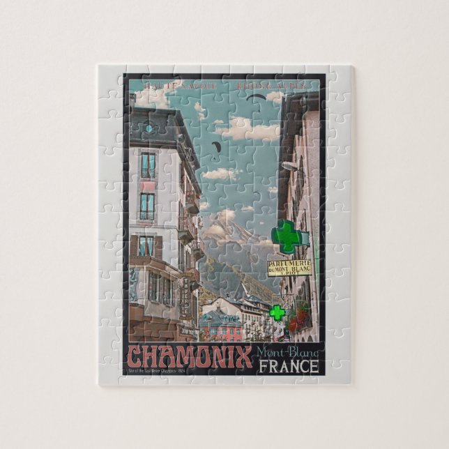 Puzzle El pueblo de Chamonix - BonW (Vertical)