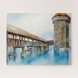 Puzzle El puente de la capilla en Lucerna (Suiza)
