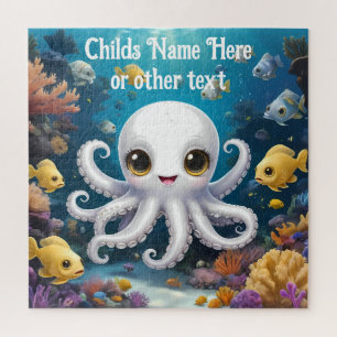 Puzzle El pulpo blanco de los niños sonriendo bajo el mar