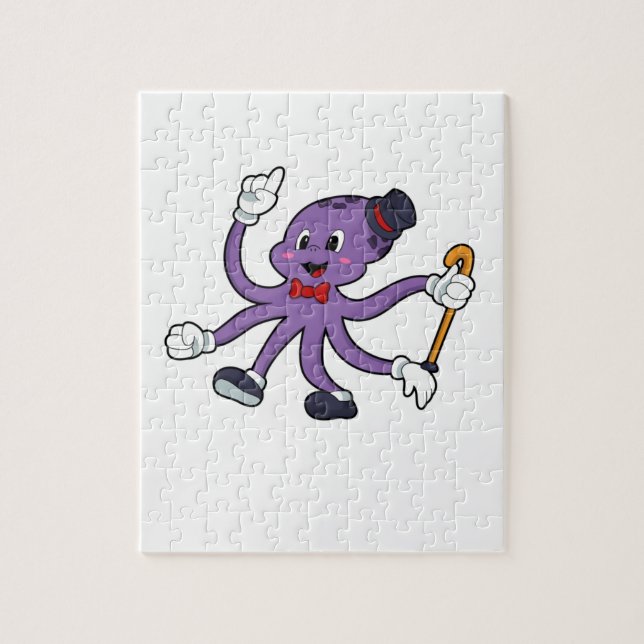 Puzzle El pulpo como mago con Gorra (Vertical)