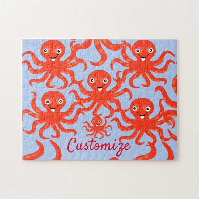 Puzzle El pulpo sonriente rojo agudo Thunder_Cove (Horizontal)