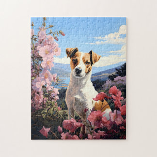 Puzzle El refugio floral de Jack Russell Terrier