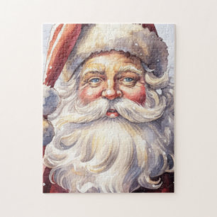Puzzle El retro Santa Claus en un Navidad Gorra rojo
