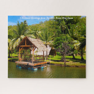 Puzzle El río Hut Guam. Saludos navideños