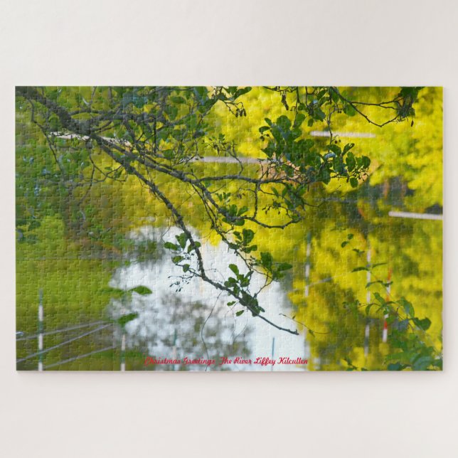 Puzzle El río Liffey Kilcullen. Saludos de Navidad (Horizontal)