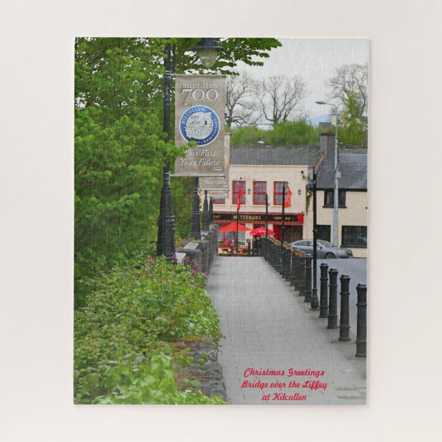 Puzzle El río Liffey Kilcullen. Saludos navideños (Vertical)