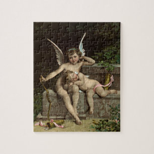 Puzzle el sentarse retro de 2 cupids