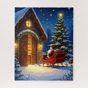 Puzzle El Sleigh de Santa por el Árbol de Navidad