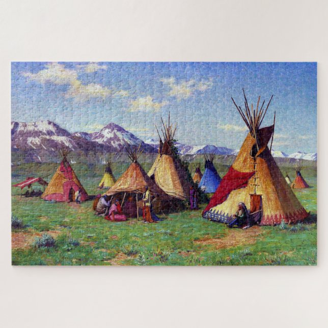 Puzzle El Teepee de la Medicina Joseph Henry Sharp 1903  (Horizontal)