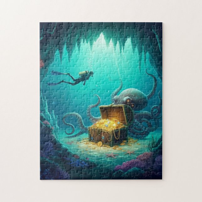 Puzzle El tesoro de arrecifes bajo custodia de la criatur (Vertical)