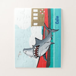 Puzzle El tiburón Personalizado gracioso en el agua | Niñ