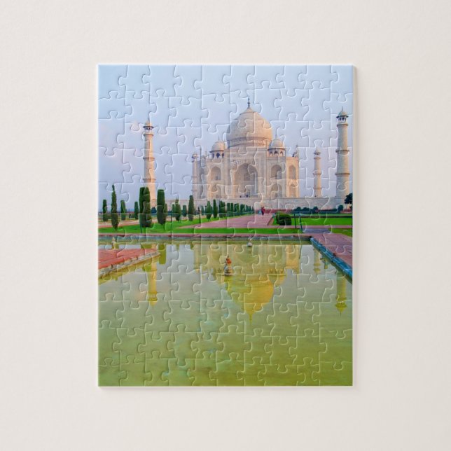 Puzzle El tranquilo y pacífico Taj Mahal del mundo (Vertical)