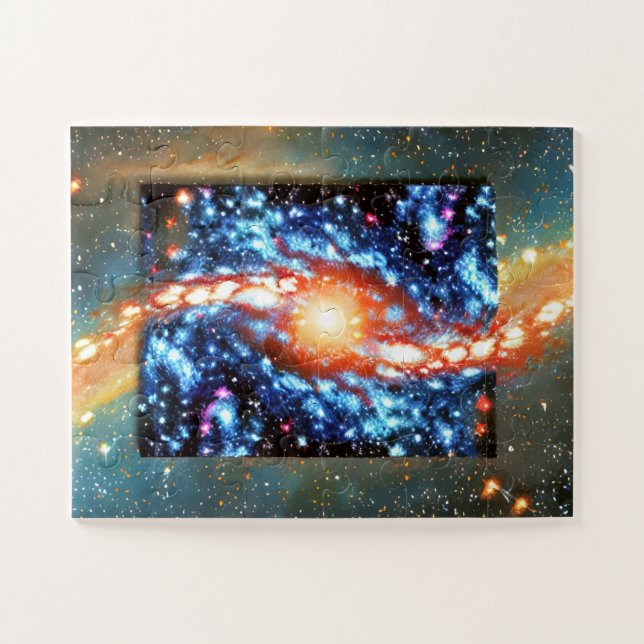 Puzzle El universo desafiante y los colores cósmicos azul (Horizontal)