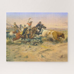 Puzzle El vaquero que abandona la manada C Russell 1897
