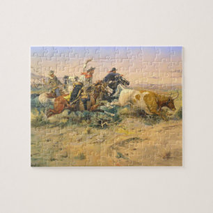 Puzzle El vaquero que abandona la manada C Russell 1897