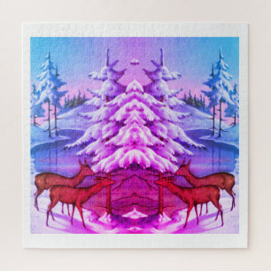 Puzzle El venado en el arte invernal