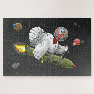 Puzzle El viaje de Rocket Turkey a través del espacio