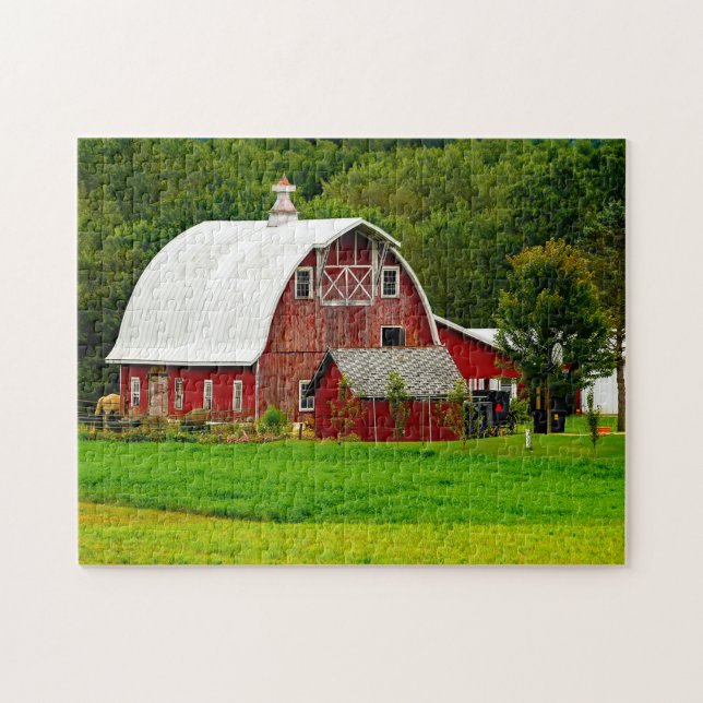 Puzzle El viejo Barn Wisconsin. (Horizontal)