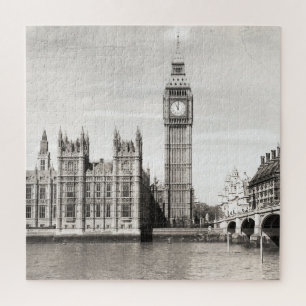 Puzzle El viejo Londres, blanco y negro.