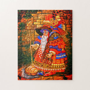 Puzzle El viejo mago andando su caracol