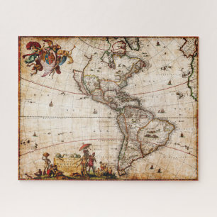 Puzzle El viejo mapa del continente americano