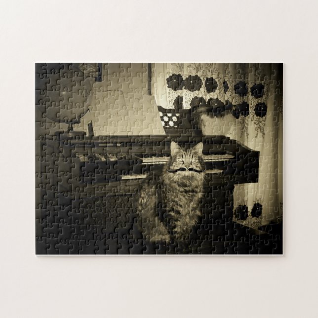 Puzzle El viejo time toca a un gato. (Horizontal)