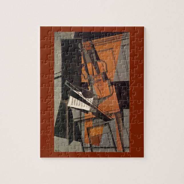 Puzzle El violín ~ 1916 ~ Cubismo sintético ~ Juan Gris (Vertical)