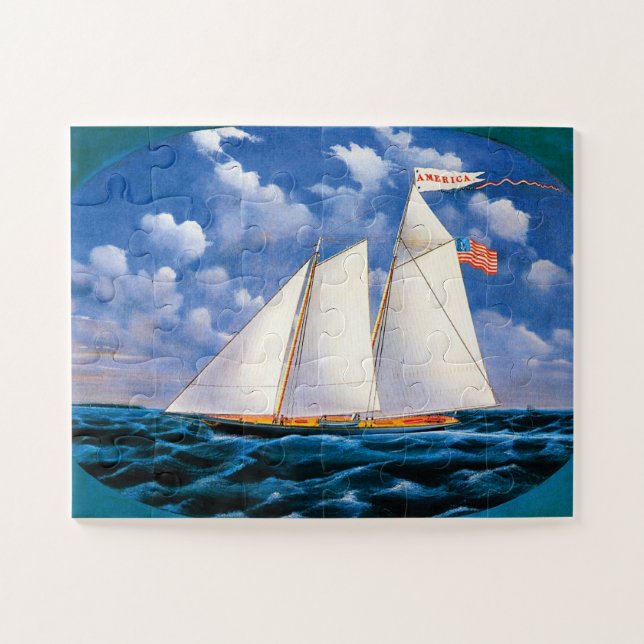 Puzzle El Yate Schooner "America" de James Bard (Horizontal)